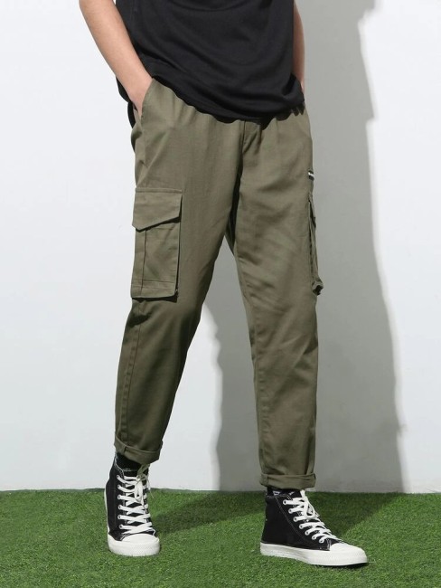 Cargo Pants Men's Zipper Side Pockets Cotton Men Military Style Tactical  Trousers Outwear Straight Loose Pants Pa50