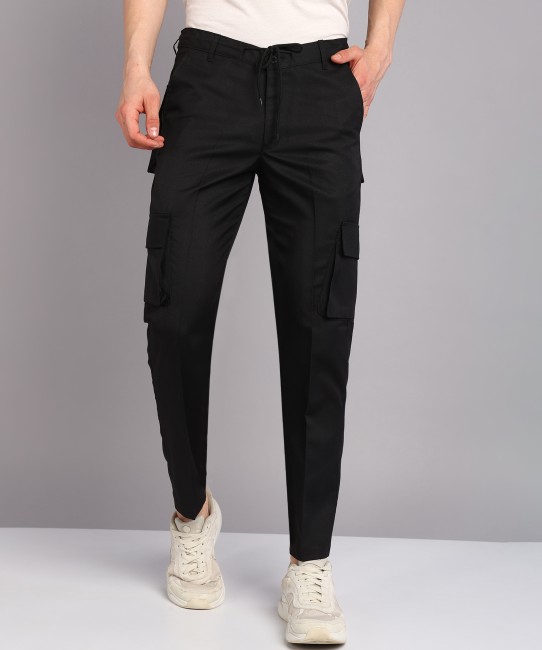 Jack and Jones Men's Slim Fit Cargo Pants with 6 Pockets black