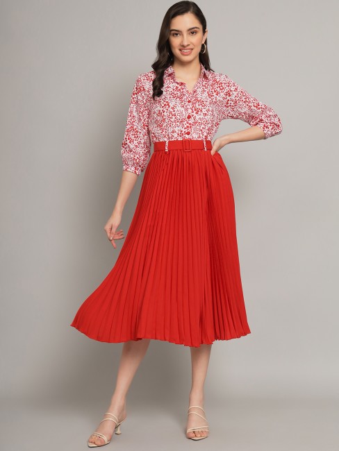 Buy FLAWLESS FIR RED DRESS for Women Online in India