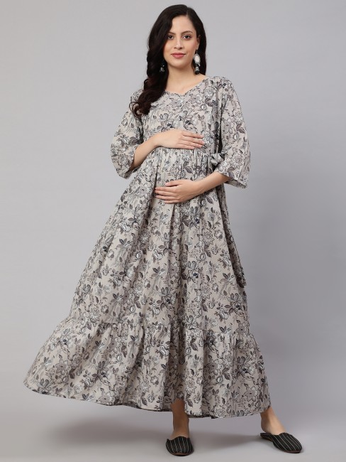 Buy Nayo Black Cotton Maxi Dress - Ethnic Dresses for Women 7723403