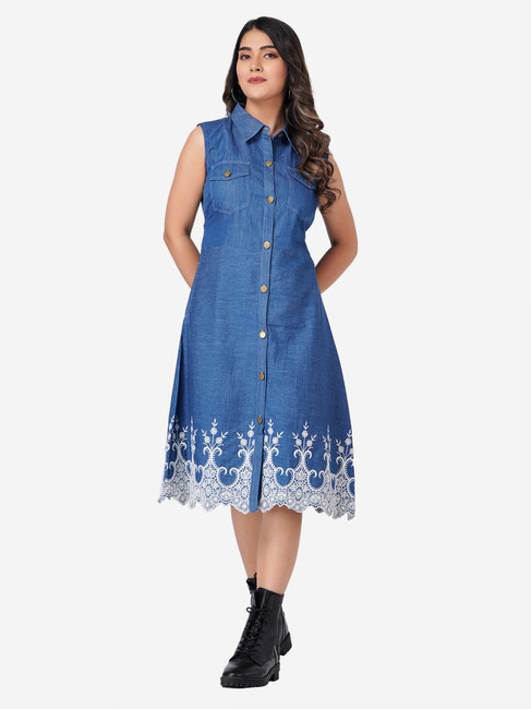 Denim on sale dress flipkart