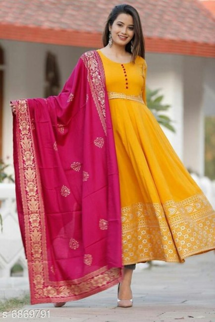 Long anarkali suit on sale flipkart