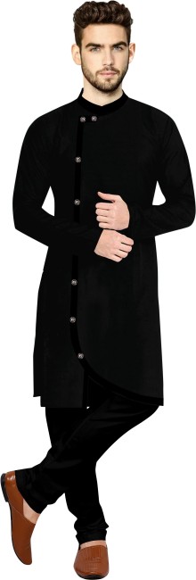 Black kurta pajama design for boys hot sale