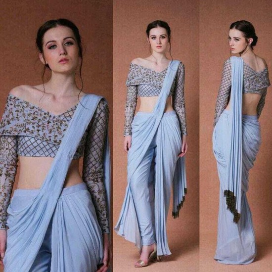 Shilpa Shetty in Urvashi Kaur's Kota Silk Pant Style Saree – Lady India