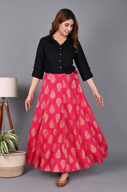 Churidar top hot sale with skirt