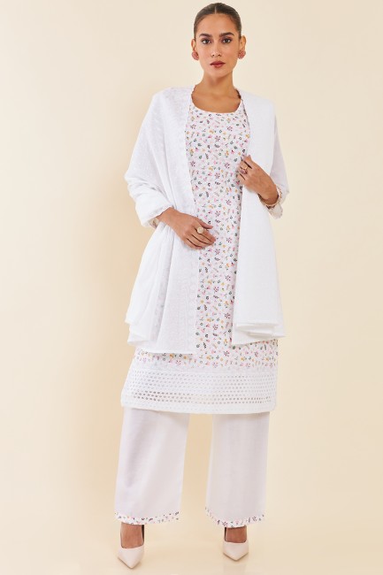 White churidar on sale material online shopping