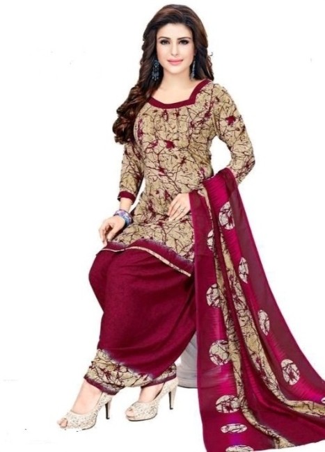 Buy Unique Shopee India Women's Modal with Printed Cotton Unstitched Inner  Churidar (UMO5408, Brown and Red, Free Size) at