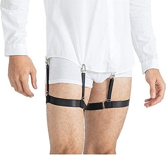 Men Shirt Stay Holder Elastic Garter Belt Suspender Locking Clamp