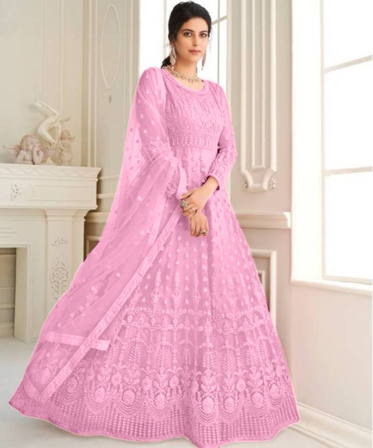 Buy Simple Long Party Wear Gown 2021 Pink [Wedding + Party Special]