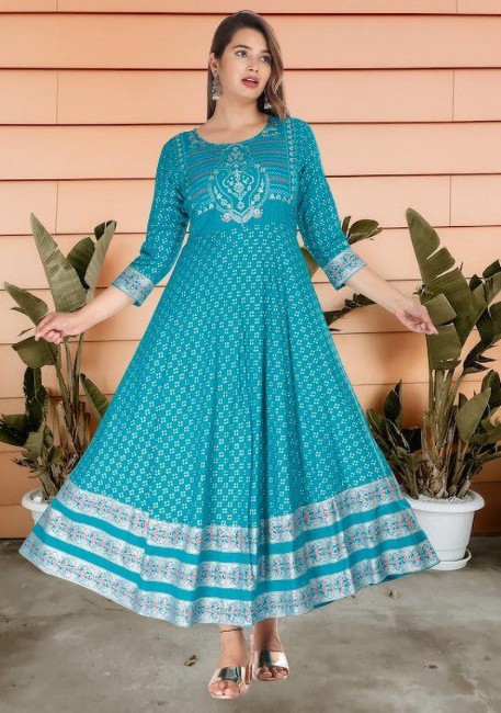 Buy Bollywood Style Stunning Shamal Green Semi Stitched Gown-MINIAB94