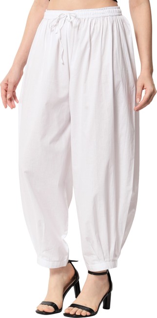 White Cotton Rayon Dhoti Harem Pants for Girls  Women  Zubix  Clothing  Accessories and Home Furnishing Shop Online