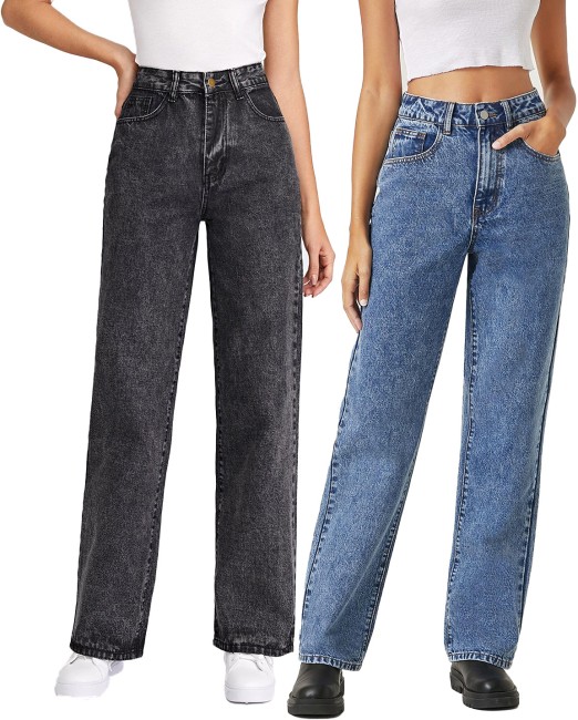 Naliha Women Denim Look Pants Fake Distressed Low Rise Stretch Skinny Jeans  Leggings Black One Size at  Women's Jeans store