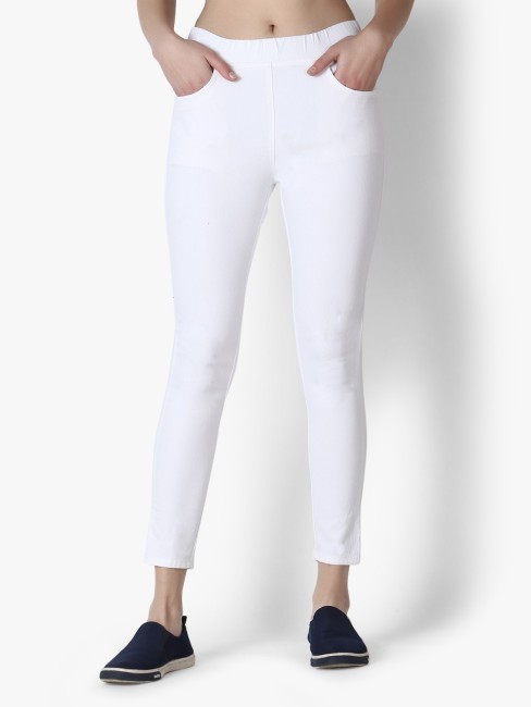 White shop jeggings flipkart