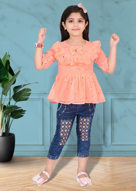 Baby jeans hot sale top design