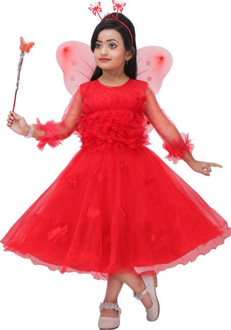 Red frock for 4 cheap year girl