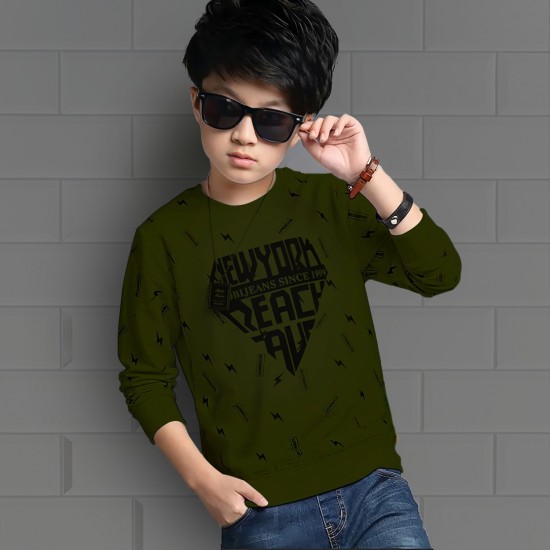 Cotton Light Green,Dark Green Kids Full Sleeve Hooded T Shirt, Size: 16-36  at Rs 435/piece in Ahmedabad