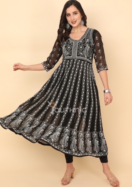 Pure Georgette A Line Ladies Cotton Kurti Pant Set, Normal Wash at Rs 600  in Surat