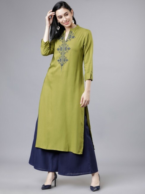 POSAKA Cotton Kurti With Palazzo  Stitched Suit  Buy POSAKA Cotton Kurti  With Palazzo  Stitched Suit Online at Low Price  Snapdealcom