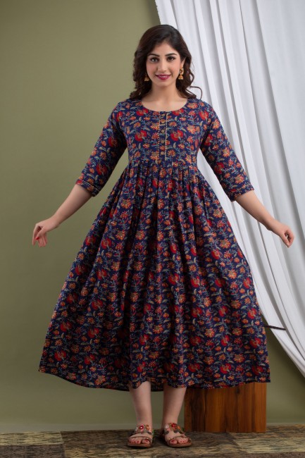 Cyan Floret Long Dresses Buy Women Dresses Online at Ambraee