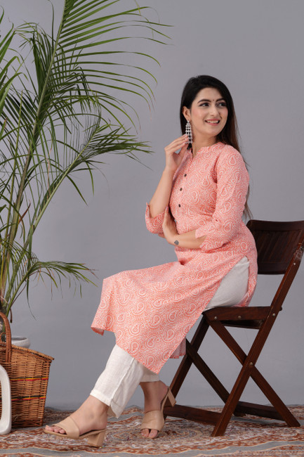 Buy Rajnandini Womens Pure Cambric Cotton Jaipuri Printed Kurti  JOPLJPR61XLBeigeXL at Amazonin