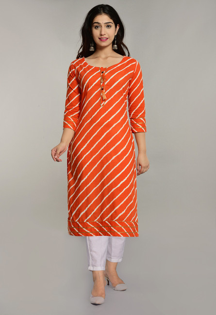 Flipkart 2025 orange kurti