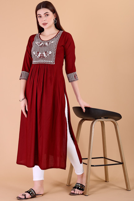 Minu INDIGO SKY Vol-5 Denim Embroidered Long Kurtis Catalog For Regular  Wear, Pack Of 4Pcs