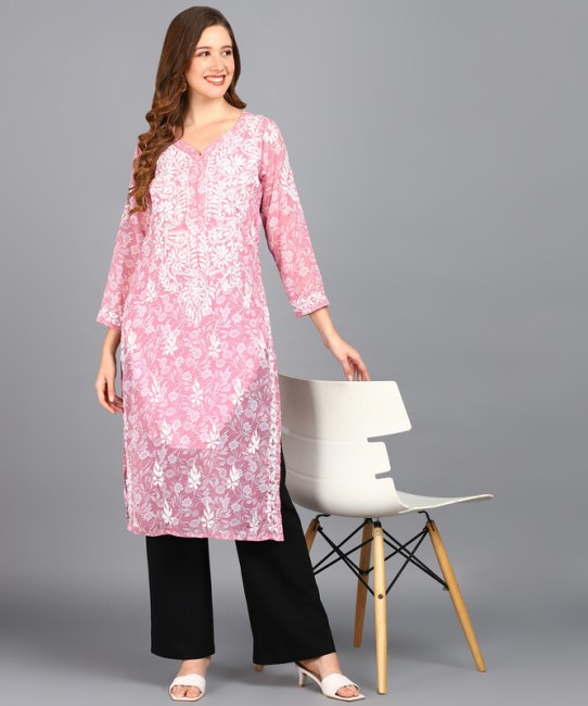 ADA Women Chikan Embroidery, Embroidered Straight Kurta - Buy Pearl White  ADA Women Chikan Embroidery, Embroidered Straight Kurta Online at Best  Prices in India | Flipkart.com
