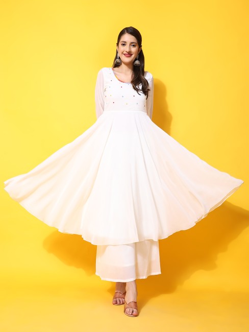 Buy white 2024 anarkali online