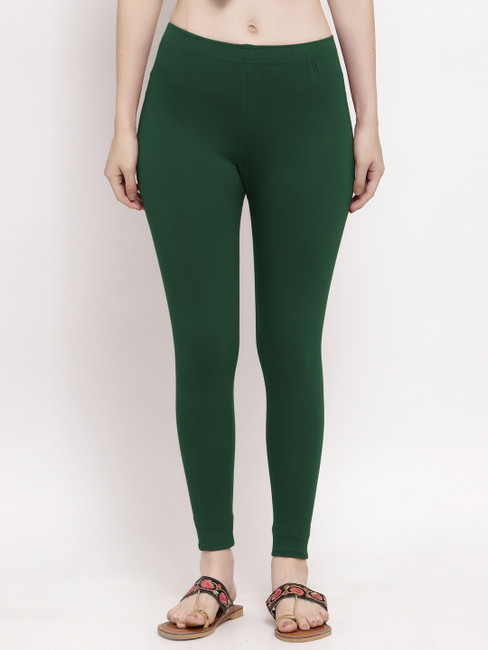 Dark Green Womens Leggings And Churidars Buy Dark Green Womens