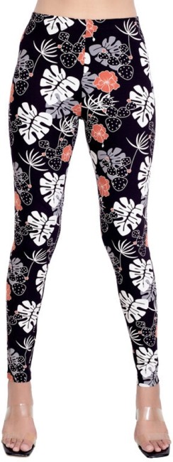 1% OFF on Lux Lyra Women's Parry Red And Off White Churidar Leggings _ Set  Of 2 on Snapdeal