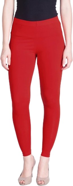 Red Mid Waist Churidar Leggings, Work Wear, Straight Fit at Rs 67