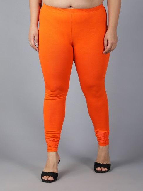 Buy Alluring Orange Cotton Solid Leggings For Girls Online In India At  Discounted Prices