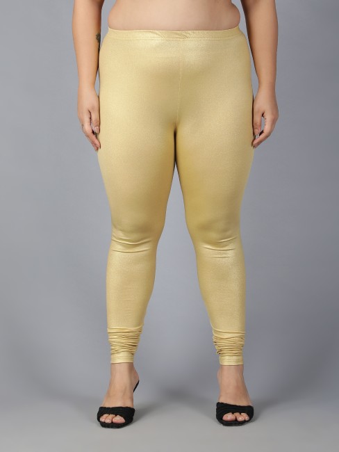 Golden Churidar Shimmer Fabric Womens Leggings at Rs 299.00 in