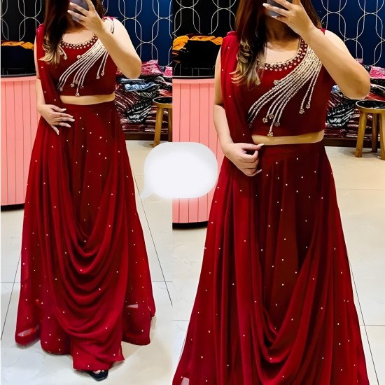 Buy online Lehenga With Blouse Designs In Crep from ethnic wear for Women  by Gaurisha Lehanga House for ₹35000 at 59% off