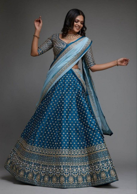 Buy Blue Lehenga Choli Sets for Women by ZEEL CLOTHING Online | Ajio.com