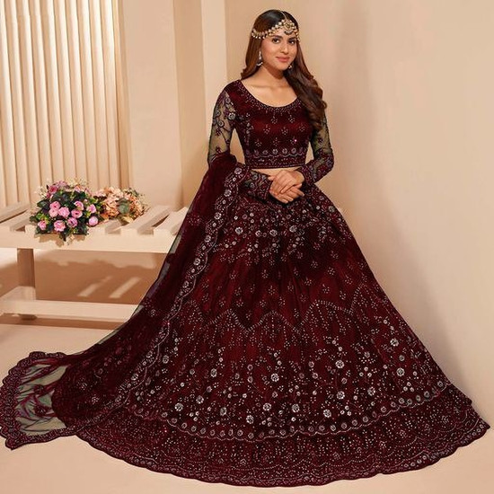 Flipkart lehenga for bride sales