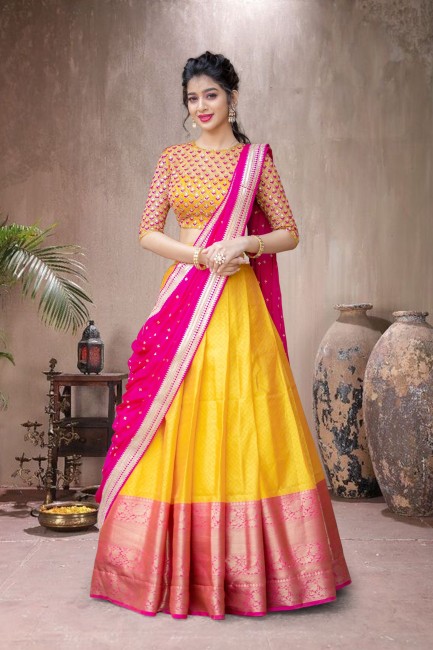 Ghagra 2025 choli yellow