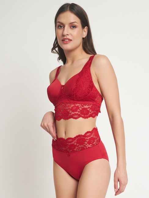 Womens Red Lace Lingerie Set size medium