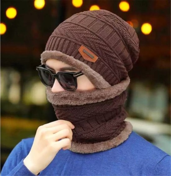 Luxury Unisex Designer Winter Hat And Scarf Set With Knitted