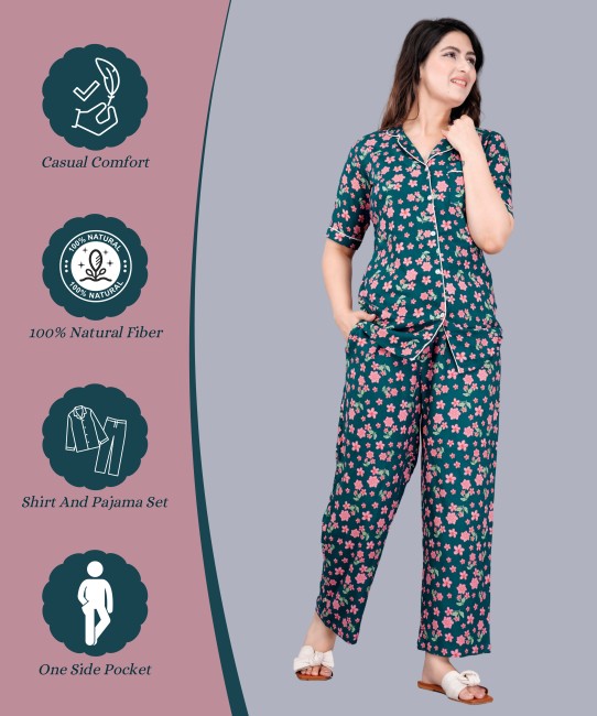 Sleep Dress Night Wear with Shirt and Trouser (Complete Sleeping Suit) For  Women and Girls (ND-4) Online Shopping & Price in Pakistan