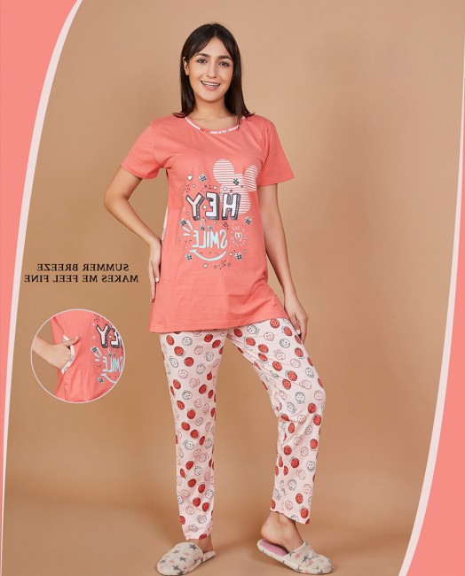 Kavyansika 441 Hosiery Tshirt And Pant Ladies Night Suit Collection