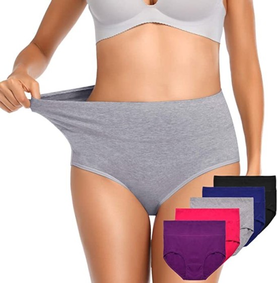 2PCS Women Cotton M-3XL Plus Size Panties Lace-Trimmed Underwear