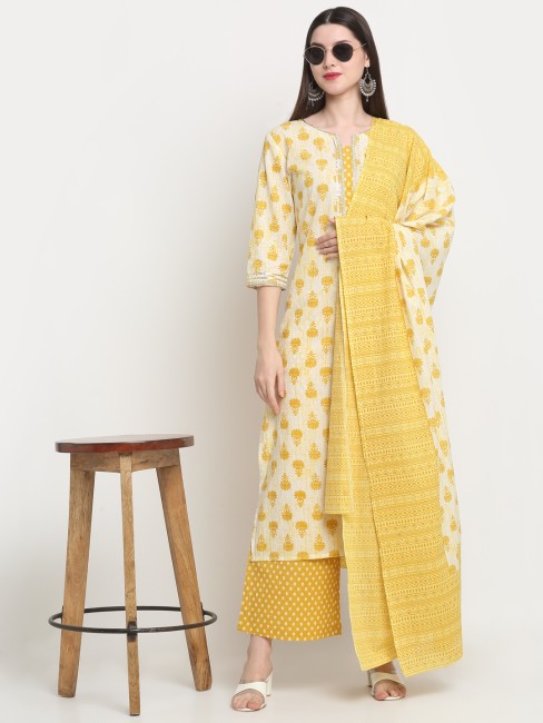 Kurta Palazzo Dupatta Set Womens Ethnic Sets - Buy Kurta Palazzo Dupatta  Set Womens Ethnic Sets Online at Best Prices In India