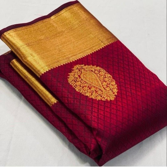 Shop Pure Kanjivaram Silk Red Saree Online USA | Fast Delivery – Sunasa
