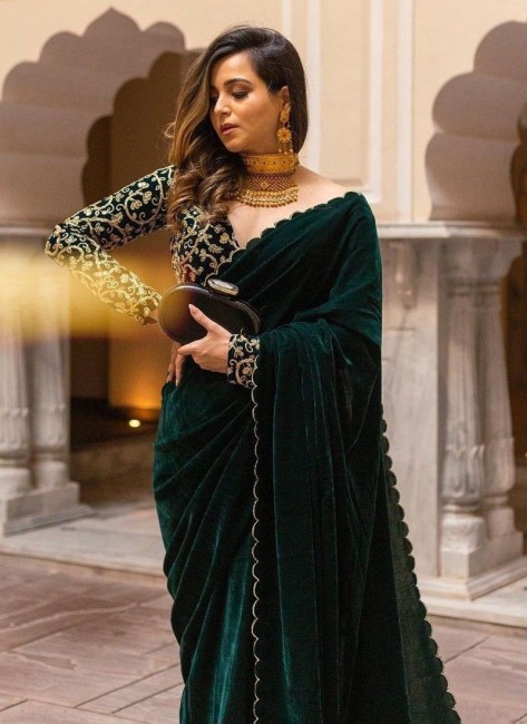 Suggestions needed for what kind of makeup will go with this saree. Its a  very simple satin green saree :) : r/IndianMakeupAddicts