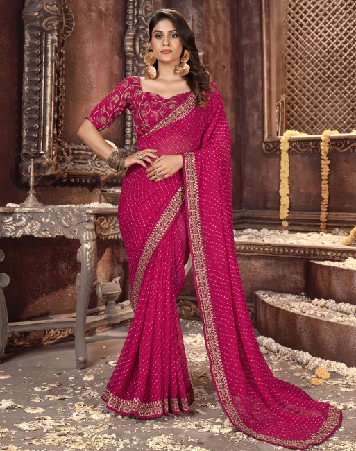 Multicolor Pure Chiffon Saree, With Blouse Piece at Rs 550 in Surat