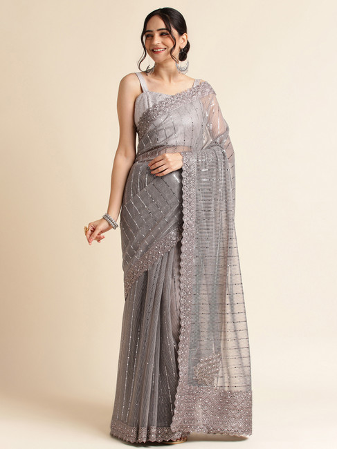 Flipkart stone work saree hot sale