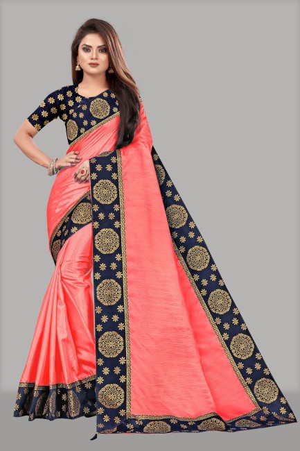 Buy GS creation Embroidered Arani Pattu Silk Blend Pink Sarees Online @  Best Price In India | Flipkart.com