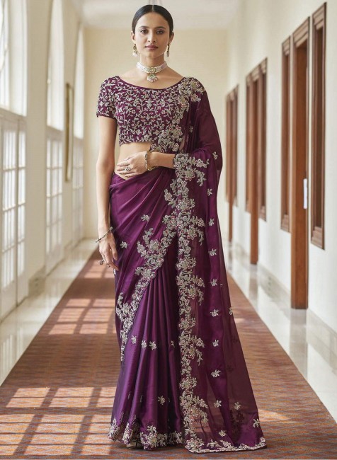 Dark Pink & Multi Coloured Premium Cotton Silk with Zari Weaving Work –  Royskart