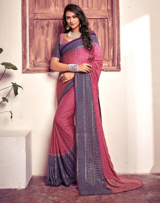 Crepe sarees online shopping on sale flipkart